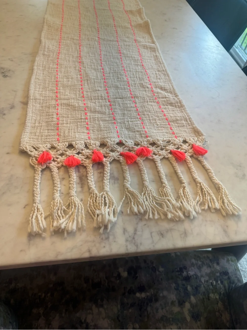 NWT Anthropologie Fringe Rope Table Runner 16” x 90”